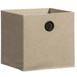 Leen Bakker Opbergbox Kenzi stof - zand - 31x31x31 cm Sale