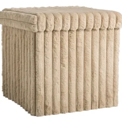 Leen Bakker Opbergbox opvouwbaar - fluffy taupe - 38x38x38 cm New