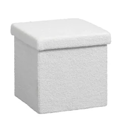 Leen Bakker Opbergbox Teddy - opvouwbaar - off-white - 37,5x38x38 cm Best