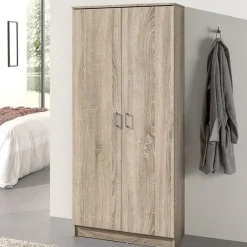 Rousseau Opbergkast Ray 80cm met 2 deuren en 4 legplanken - sonoma eik New