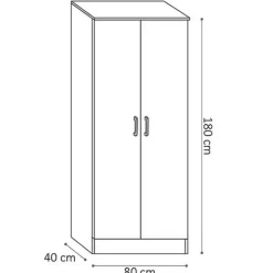 Rousseau Opbergkast Ray 80cm met 2 deuren en 4 legplanken - sonoma eik New