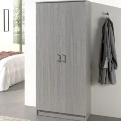 Rousseau Opbergkast Ray 80cm met 2 deuren en 4 legplanken - grijze eik Outlet