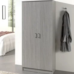 Rousseau Opbergkast Ray 80cm met 2 deuren en 4 legplanken - grijze eik Outlet