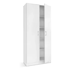 Rousseau Opbergkast Ray 80cm met 2 deuren en 4 legplanken - wit Outlet