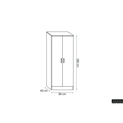Rousseau Opbergkast Ray 80cm met 2 deuren en 4 legplanken - wit Outlet