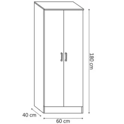 Rousseau Opbergkast Ray 60cm met 2 deuren en 4 legplanken - sonoma eik New