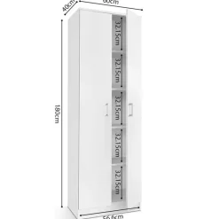 Rousseau Opbergkast Ray 60cm met 2 deuren en 4 legplanken - wit Outlet