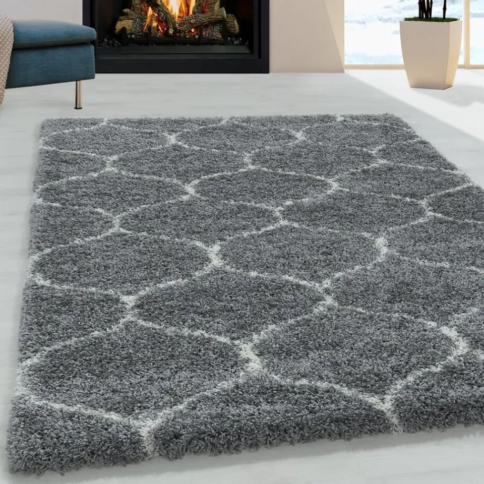 Muratap Opera Soft Shaggy Hoogpolig Vloerkleed Grijs - 200x290 CM Hot