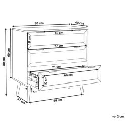 Beliani OPOCO - Commode - Zwart - Rotan Online