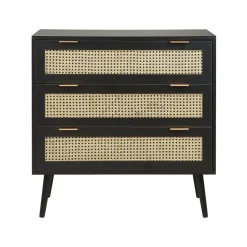 Beliani OPOCO - Commode - Zwart - Rotan Online