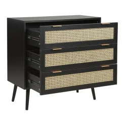 Beliani OPOCO - Commode - Zwart - Rotan Online