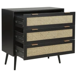 Beliani OPOCO - Commode - Zwart - Rotan Online