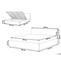 Beliani ORBEY - Bed met opbergruimte - Beige - 180 x 200 cm - Bouclé Discount