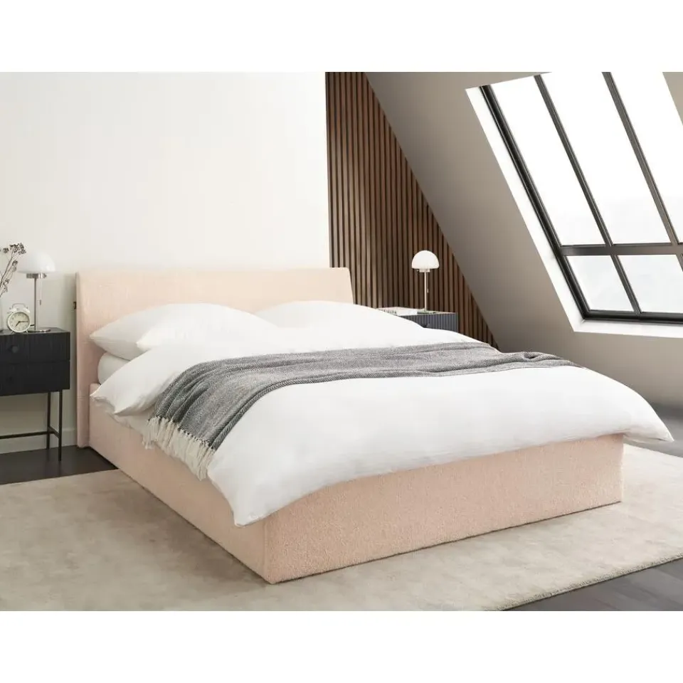 Beliani ORBEY - Bed met opbergruimte - Beige - 140 x 200 cm - Bouclé Best
