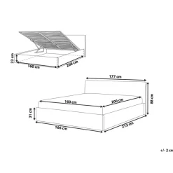 Beliani ORBEY - Bed met opbergruimte - Beige - 160 x 200 cm - Bouclé New