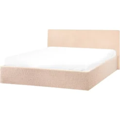 Beliani ORBEY - Bed met opbergruimte - Beige - 160 x 200 cm - Bouclé New