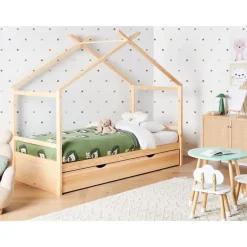 Beliani ORGEVAL - Daybed voor kinderen - Lichtbruin - 90 x 200 cm - Grenenhout New