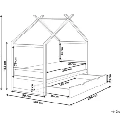 Beliani ORGEVAL - Daybed voor kinderen - Lichtbruin - 90 x 200 cm - Grenenhout New