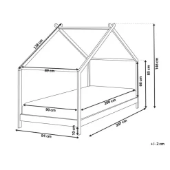 Beliani ORLU - Kinderbed - Grijs - 90 x 200 cm - Dennenhout Discount