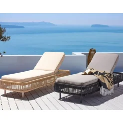 Beliani OSINI - Ligstoel - Grijs - Rotan Hot