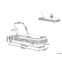 Beliani OSINI - Ligstoel - Grijs - Rotan Hot