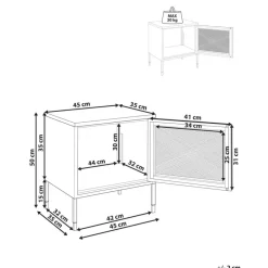 Leen Bakker OSSETT - Nachtkastje - Zwart - Staal