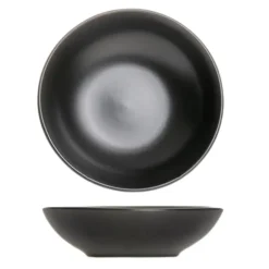 OTIX Bord 6 stuks Diep Soepborden Zwart Mat diameter 20,5cm Aardewerk IVY Hot