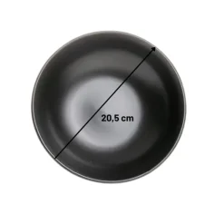 OTIX Bord 6 stuks Diep Soepborden Zwart Mat diameter 20,5cm Aardewerk IVY Hot