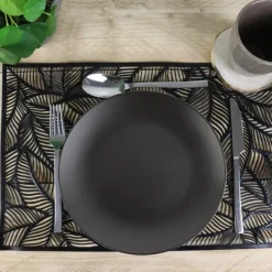 OTIX Bordenset Dinerbord Borden Plat Set van 6 Mat zwart Diameter 27cm Hot