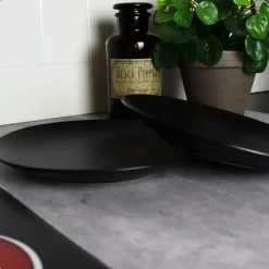 OTIX Bordenset Dinerbord Borden Plat Set van 6 Mat zwart Diameter 27cm Hot