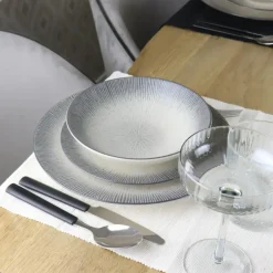 OTIX Dessert Ontbijt Bordenset 12 Persoons Zwart Taupe 21cm Keramiek TULIP Clearance