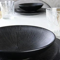 OTIX Dessert Ontbijt Bordenset 6 Persoons Zwart 21cm Keramiek POPPY Discount