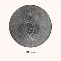 OTIX Dessert Ontbijt Bordenset 6 Persoons Zwart 21cm Keramiek POPPY Discount