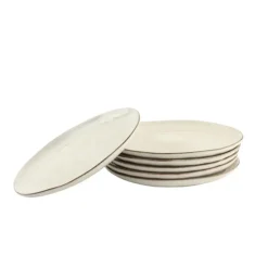 OTIX Dessert Ontbijt Bordenset 6 Persoons Beige 21cm Keramiek LILY Best