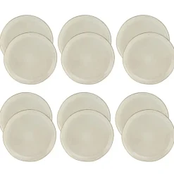 OTIX Dessert Ontbijt Bordenset 12 Persoons Beige 21cm Keramiek LILY Outlet