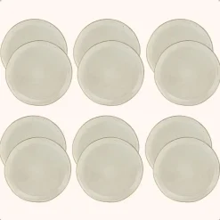 OTIX Dessert Ontbijt Bordenset 12 Persoons Beige 21cm Keramiek LILY Outlet