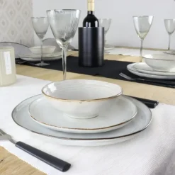 OTIX Dessert Ontbijt Bordenset 12 Persoons Beige 21cm Keramiek LILY Outlet