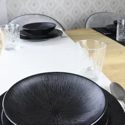 OTIX Dessert Ontbijt Bordenset 12 Persoons Zwart 21cm Keramiek POPPY Clearance