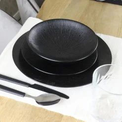 OTIX Dessert Ontbijt Bordenset 12 Persoons Zwart 21cm Keramiek POPPY Clearance