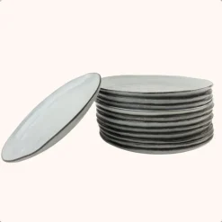 OTIX Dessert Ontbijt Bordenset 12 Persoons Blauw 21cm Keramiek BLUEBELL Sale