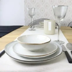 OTIX Diner Bordenset 6 Persoons Beige 26,5cm Keramiek LILY Online