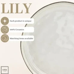 OTIX Diner Bordenset 6 Persoons Beige 26,5cm Keramiek LILY Online