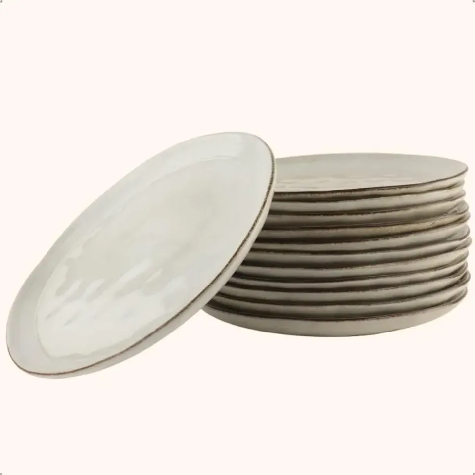 OTIX Diner Bordenset 12 Persoons Beige 26,5cm Keramiek LILY Clearance