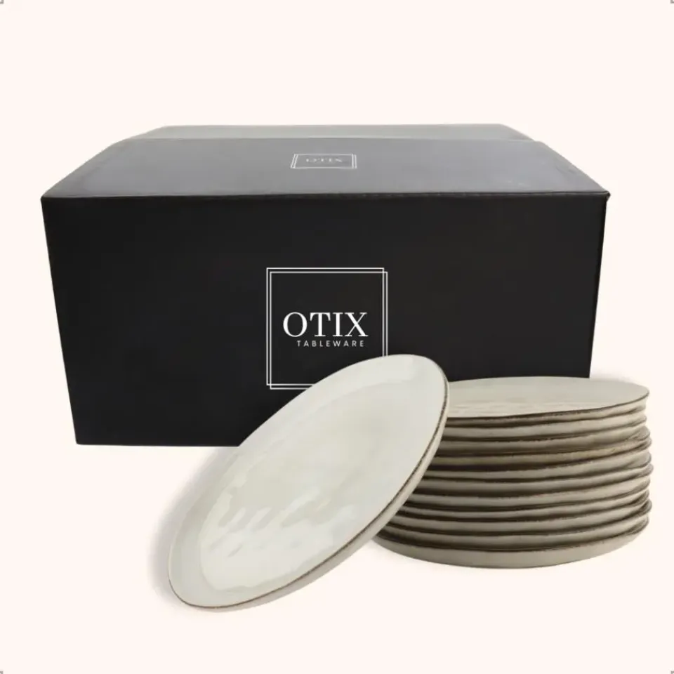 OTIX Diner Bordenset 12 Persoons Beige 26,5cm Keramiek LILY Clearance