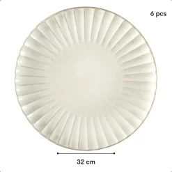 OTIX Diner Bordenset 6 Persoons Onderborden 32cm Wit Keramiek SOLIS Discount