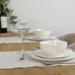 OTIX Dinerborden Bordenset 12 Persoons 27cm Wit Porselein LUNA Sale