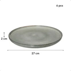 OTIX Dinerborden Bordenset 6 Persoons 27cm Aardewerk BEECH Discount