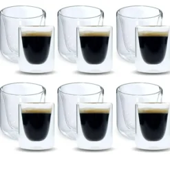 OTIX Dubbelwandige Glazen Koffietassen Koffie en Espresso 12 stuks Best