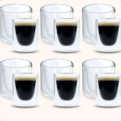 OTIX Dubbelwandige Glazen Koffietassen Koffie en Espresso 12 stuks Best