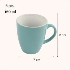 OTIX Espresso Kopjes Koffiekopjes Koffietassen Set van 6 met Oor 160ml Meerdere Clearance